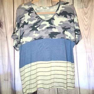 NWOT Mixed Pattern Tee by Haptics